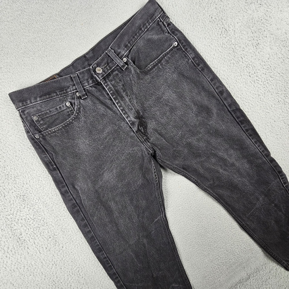 Levi's 505 Regular Fit Jeans Mens 34x28 Black Straight Leg Denim Workwear